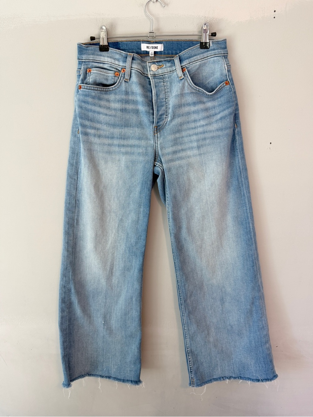 RE/DONE Mid-Rise Wide-Leg Crop Jeans 27 Marea - Picture 3 of 14